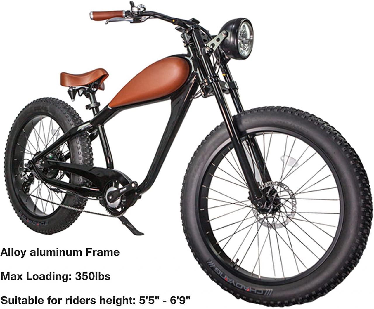 CIVI BIKES Vintage Electric Bike Fat Tire Sport Bicycle 750W café Racer  7-Speed Gear 48V 13AH Battery with Max Speed to 28 MPH - Night Black :  Amazon.co.uk: Sports & Outdoors