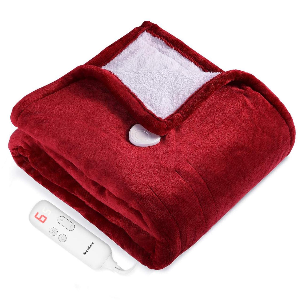 MaxKare Throw Flannel Fast Heating Electric Blanket with 6 Levels, Auto Off  and Safety Technology Body Warm for Home, Office, Bed, Sofa and  Machine-Washable 130x180cm Red- Buy Online in Azerbaijan at  azerbaijan.desertcart.com.