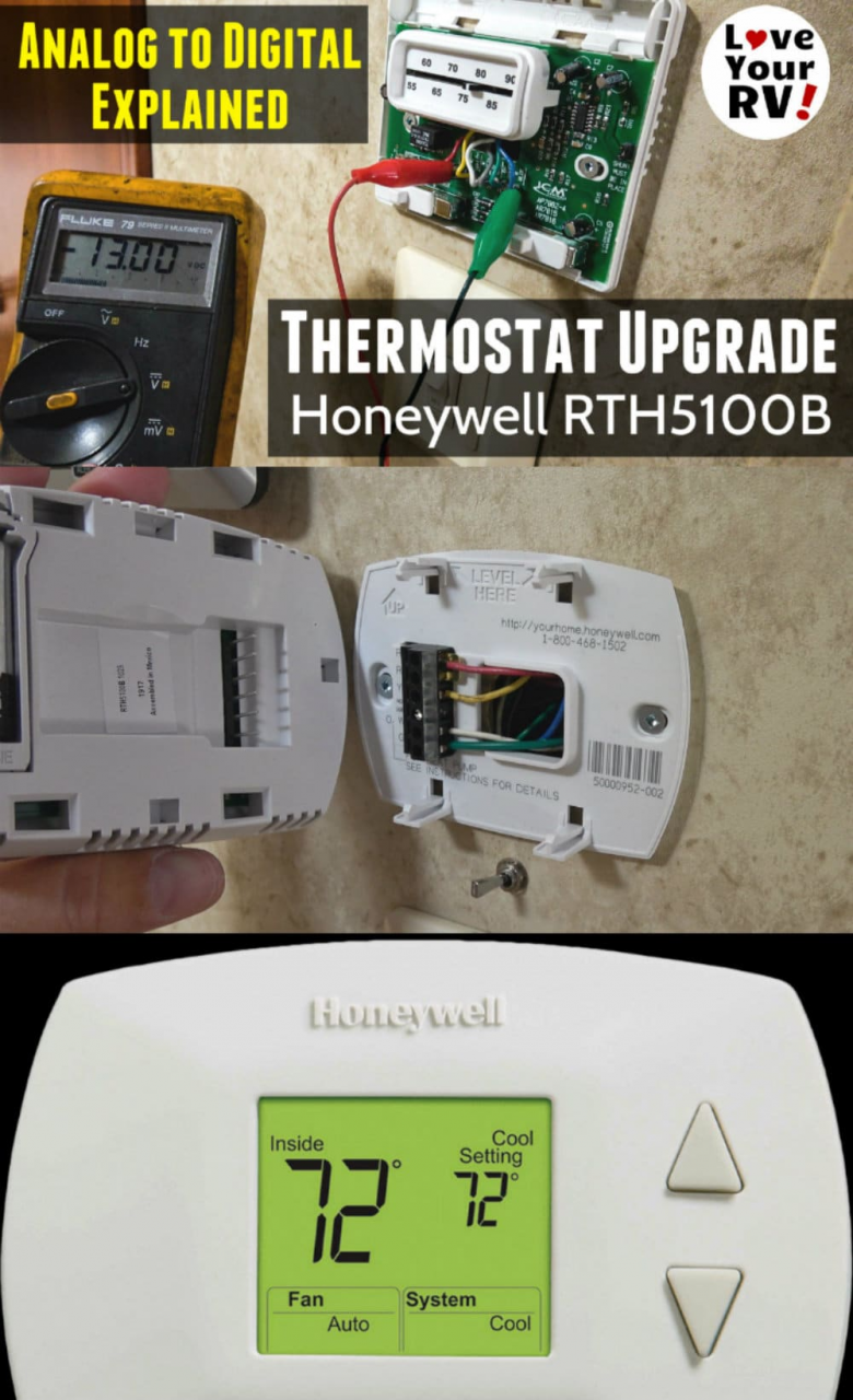 RV Digital Thermostat Upgrade Mod *Explained* | Thermostat, Digital  thermostat, Rv