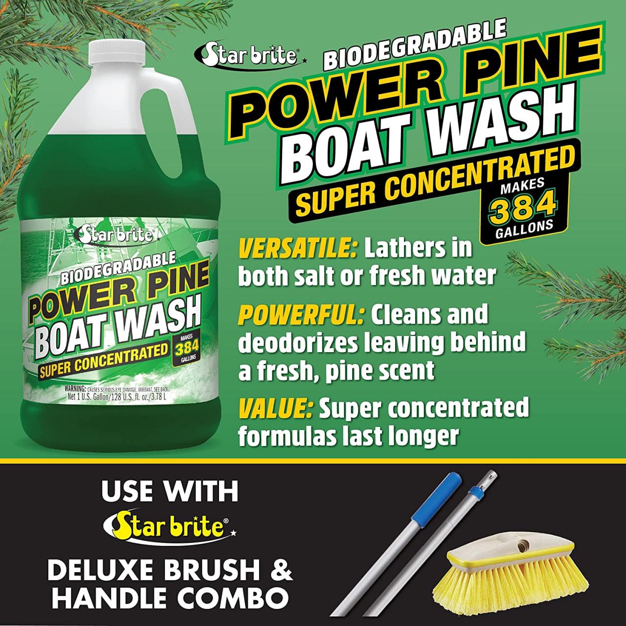 Buy Star brite Power Pine Concentrated Boat Wash, Biodegradable - Works In  Fresh or Salt Water Online in Poland. B000XBDMT2