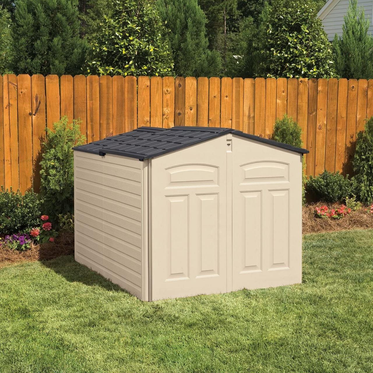 Rubbermaid Plastic Outdoor Bike and Boat Storage Shed - Yours Shed Builders  | Bike storage, Outdoor bike storage, Bike shed