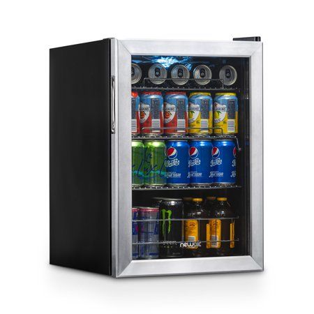 NewAir Beverage Refrigerator 84 Can Capacity Center, Soda Beer Cooler,  AB-850 Stainless Steel - Walmart.com in 2021 | Beverage refrigerator, Beer  cooler, Beverage fridge