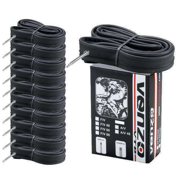 10x Venzo Road Bike Tyre Inner Tubes 700x18/23C F/V80 Lights & Reflectors