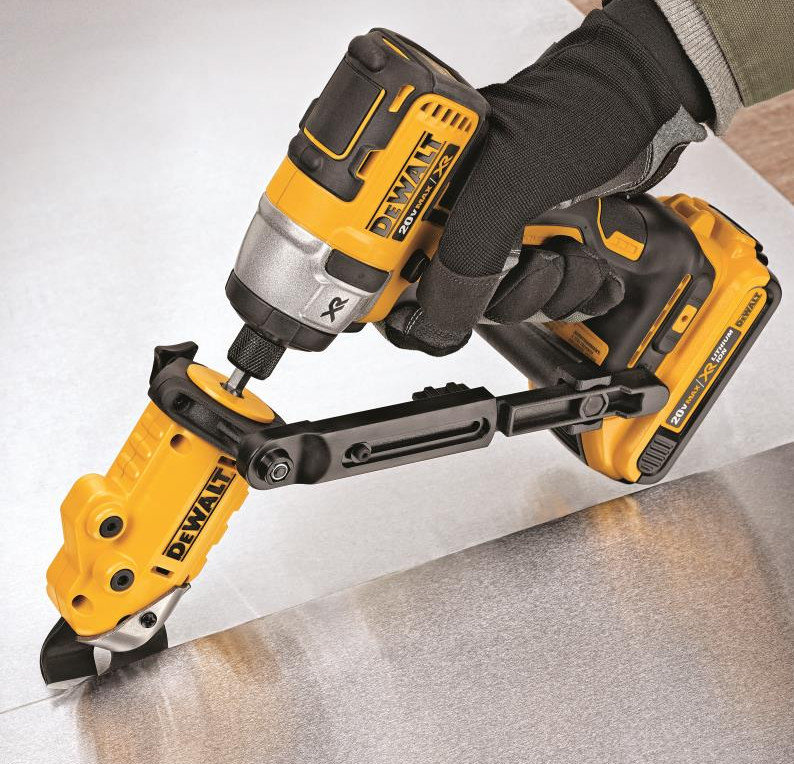New Dewalt Shear Attachment Works with Your Drill or Impact Driver