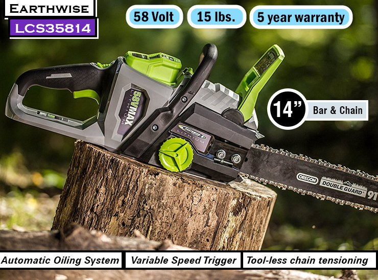 Earthwise LCS35814 Chainsaw Review | A 58-Volt Battery Powerhouse