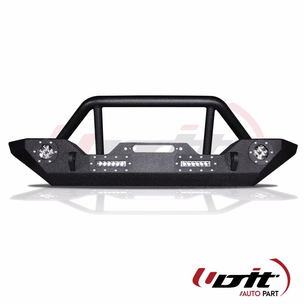 Buy UDIT Black Textured Rock Crawler LED Front Bumper With 2x D-Ring &  Winch Plate for 07-18 Jeep Wrangler JK in Cheap Price on Alibaba.com