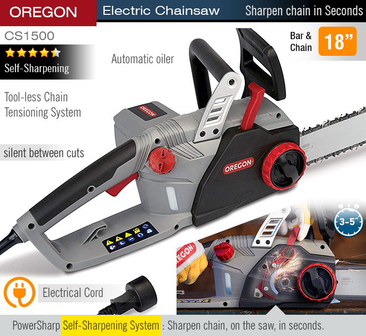 Review -- OREGON CS1500 : A Safer Electric Chainsaw | Chainsaw Journal