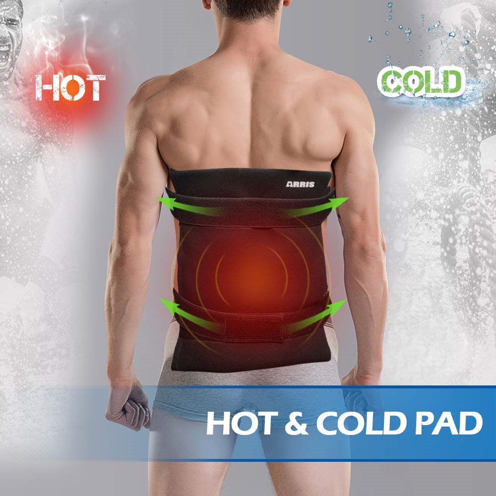 ARRIS Ice Pack for Back Pain Relief, Hot & Cold Lower Back Brace Wrap for  Back Injuries w/Microwavable Gel Packs for Waist/Lumbar Support,  Coccyx,Tailbone, Scoliosis Herniated Disc- Buy Online in Faroe Islands