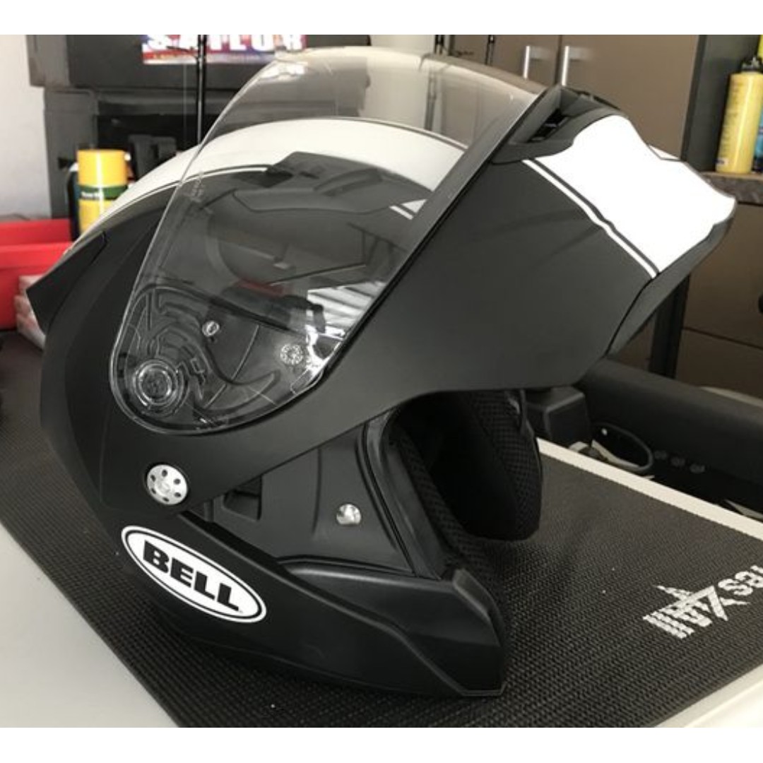 Bell Revolver Evo SIZE X-LARGE XL ONLY Adult Modular Flip Up Open Up Street  Motorcycle Motorbike Helmet Rally Matte Black White (D.O.T. Certified) Best  everyday helmet with tinted sun visor shield, Motorcycles,