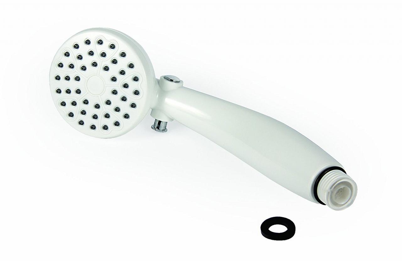 Camco 43711 RV Shower Head With On/Off Switch And 5 Spray Patterns White