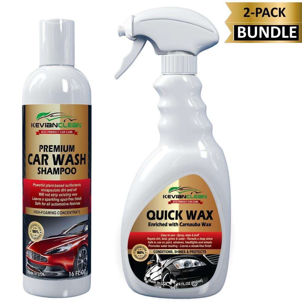 KevianClean Car Wash Shampoo and Quick Wax Bundle