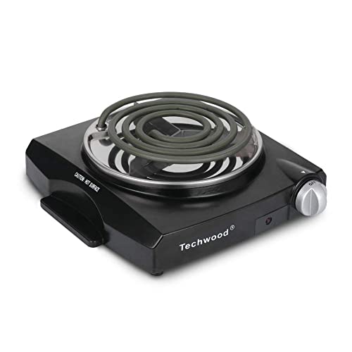 Buy Techwood 1100W Portable Electric Coil Hot Plate Single Burner for  Cooking, Countertop Cooktop Stainless Steel Electric Stove, Easy Clean,  Upgraded Version Online in Hong Kong. B07MMT2SC5