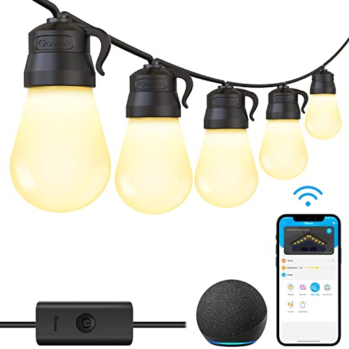 Buy Govee 48ft Smart Wi-Fi Outdoor String Lights with Bluetooth App  Control, Patio Lights Work with Alexa Google Assistant, 15 Dimmable Warm  White LED Bulbs for Patio Decor, Waterproof and Shatterproof Online