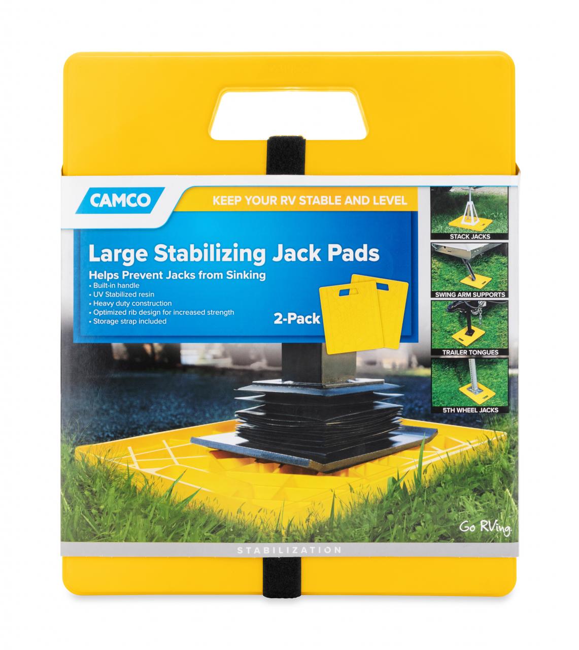 Buy Camco RV Stabilizing Jack Pads, Helps Prevent Jacks From Sinking, 6.5  Inch x 9 Inch Pad - 4 Pack (44595), Yellow Online in Indonesia. B000BUU5XQ