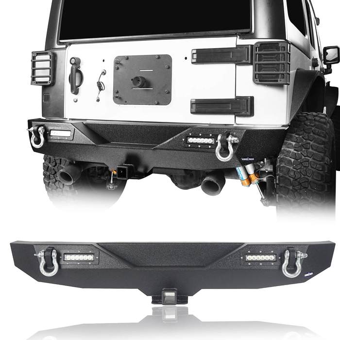 Buy u-Box Different Trail Wrangler Rear Bumper w/Tire Carrier & Receiver  Hitch & 2X LED Accent Lights for 2007-2018 Jeep JK Wrangler Online in Hong  Kong. B07XJVRQHT