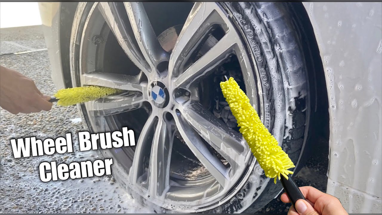 AZOD Car Tire Wheel Brush Automatic Car Wash Brush Water Powered for  Bicycle Rims Motors Durable Furniture Cleaning Equipment - Car And Bike Care
