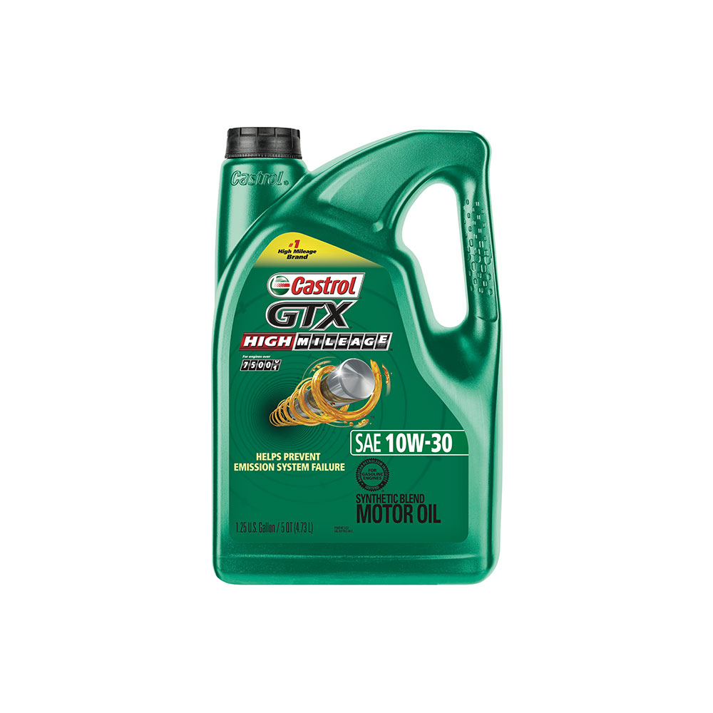 Castrol GTX High Mileage 10W-30 Synthetic Blend Motor Oil, 5 QT – Mobimax