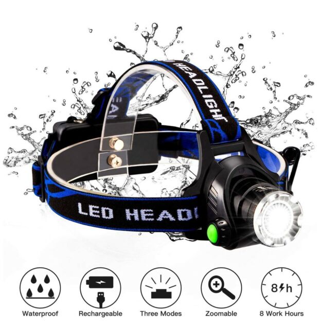 Snapklik.com: Headlamp, Super Bright LED Headlamps 18650 USB Rechargeable  IPX4 Waterproof Flashlight With Zoomable Work Light, Hard Hat Light For  Camping, Hiking, Outdoors