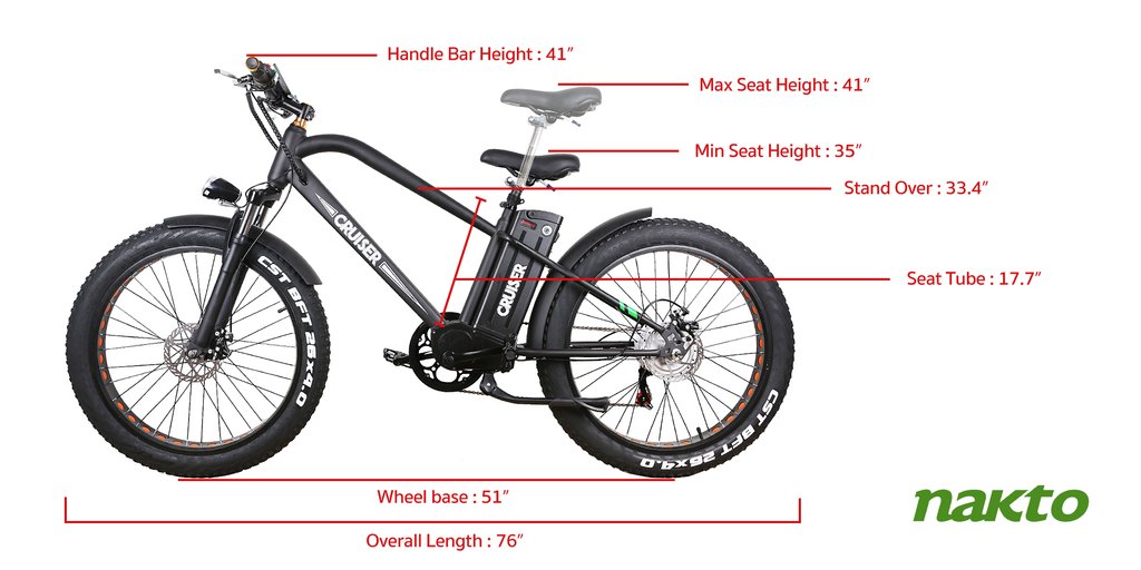 Buy Nakto Electric Bike 20 500W Foldable Fat Tire Electric Bicycle for  Adult and Children,with 48V10AH Lithium Battery, Shimano 6 Speed Gears Ebike  Online in Hong Kong. B09B774Q6B